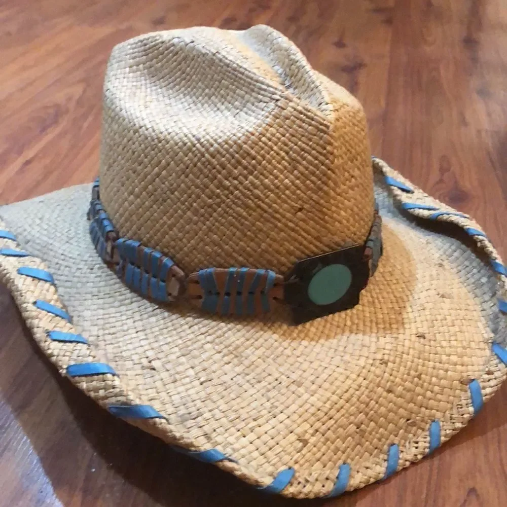 Bullhide beige and turquoise cowboy hat S